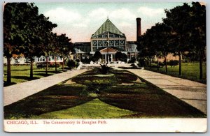 Vtg Chicago Illinois IL Conservatory In Douglas Park 1910s View Old Postcard