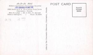 Clearwater FL~He-lo-Ha Motel~Waterfront Boats~Miss H Lange~H Marzolf~1940s B&W
