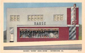 Boyerstown Pennsylvania Bauses Drug Store Antique Postcard J53034 