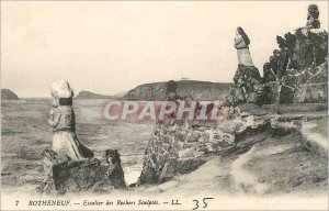 Postcard Old Rotheneuf Staircase Rochers Sculptes