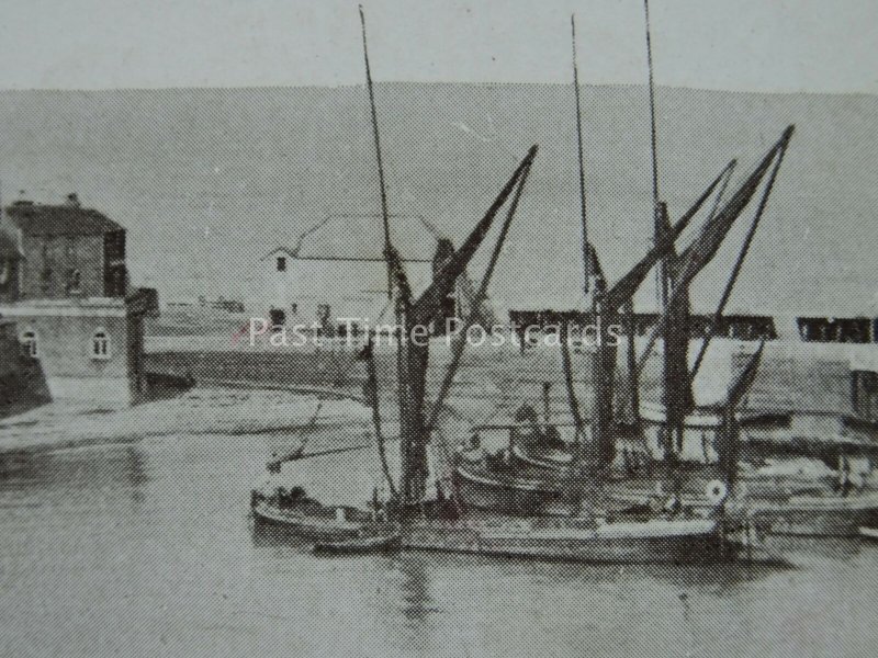 BROADSTAIRS Sands & Bleak House shows Thames Barges c1920 Postcard by J.R.Gale