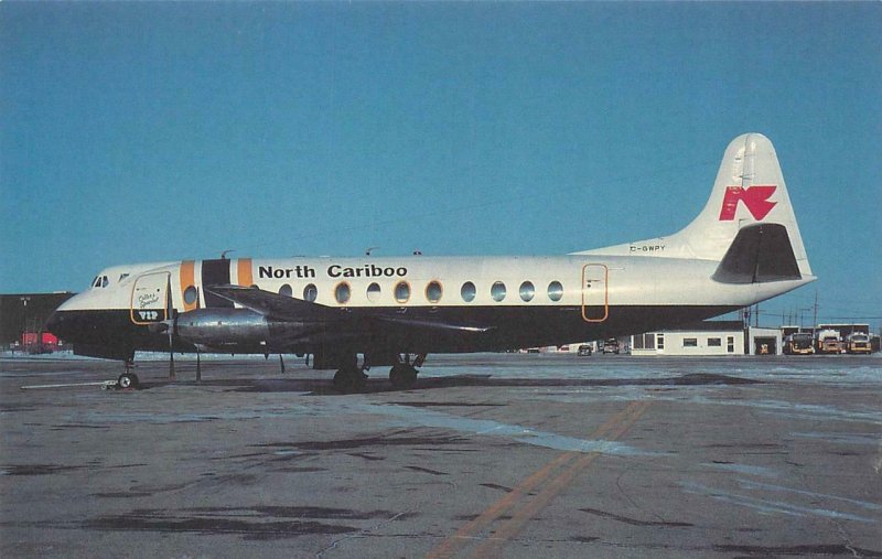 WINNIPEG, Manitoba Canada   NORTH CARIBOO AIR~Viscount 806 On Tarmac  Postcard