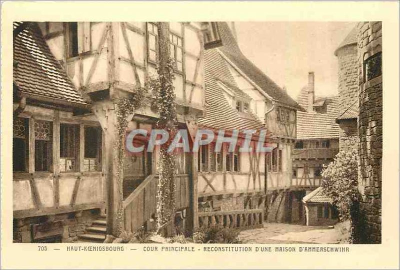 Old Postcard Hochk�nigsburg Court Main Reconstruction of a house Ammerschwihr