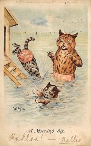 A Morning Dip Artist Louis Wain 1904 