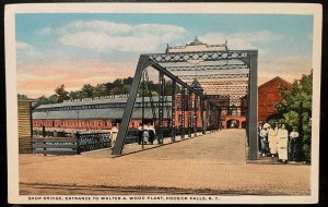 Vintage Postcard 1915 Bridge to Walter A Wood Company Factory, Hoosick Falls, NY