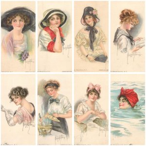America Girls Series Beauty Drawn Glamor Ladies by Alice Luella Fidler lot of 8