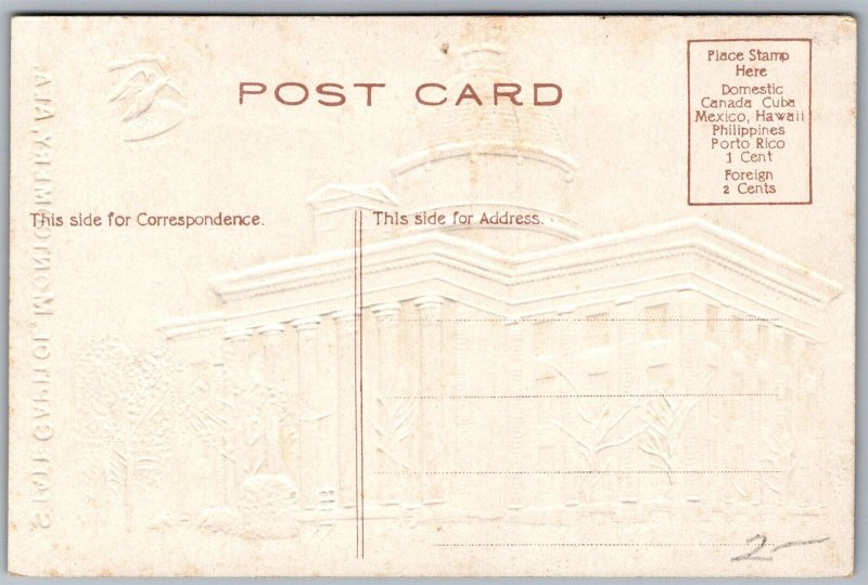 Vtg Montgomery Alabama AL State Capitol Gold Gilt Embossed 1910s View Postcard