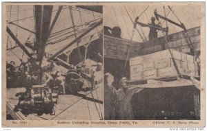 2-Views, Seabees Unloading Supplies, Camp Peary, Virginia, 10-20s