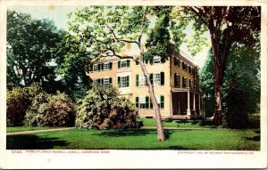 Home James Russell Lowell Cambridge Massachusetts MA Mass Detroit Postcard UDB 