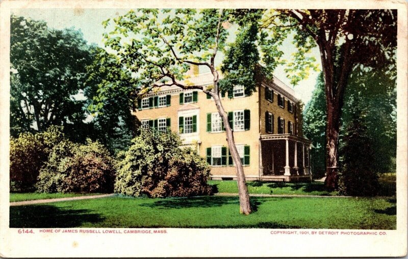 Home James Russell Lowell Cambridge Massachusetts MA Mass Detroit Postcard UDB 