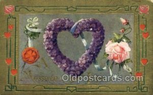 Valentines Day 1911 light wear postal used 1911, missing stamp