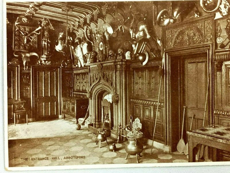 Vintage Postcard The Entrance Hall Abbotsford