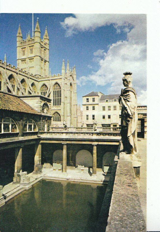 Somerset Postcard - Bath Abbey and The Great Roman Bath - Ref 18488A