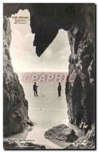 Old Postcard Morgat cave birds