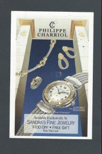 Post Card Gold Watch By Philippe Charriol On Advertising Card