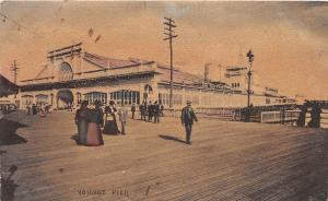 B31/ Atlantic City New Jersey NJ Postcard 1909 Young's Pier People 1