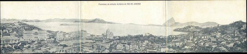 brazil, RIO DE JANEIRO, Triple 3x Panorama Postcard, Entrada da Barra (1914)