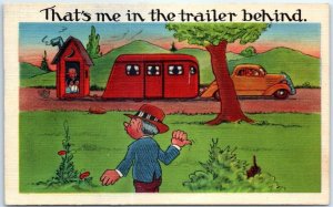 Postcard - That's me in the trailer behind. - Humor Cartoon Art Print