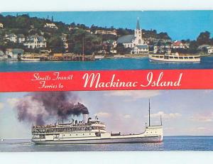 Unused Pre-1980 FERRY BOAT Mackinac Island Michigan MI ho7317