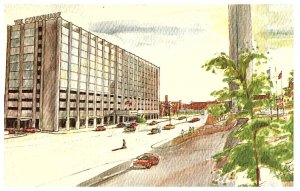 Colonnade Hotel Huntington Avenue Watercolor Vintage Postcard