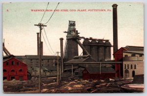 1909 Warwick Iron Steel Companies Plant Pottstown Pennsylvania Posted Postcard
