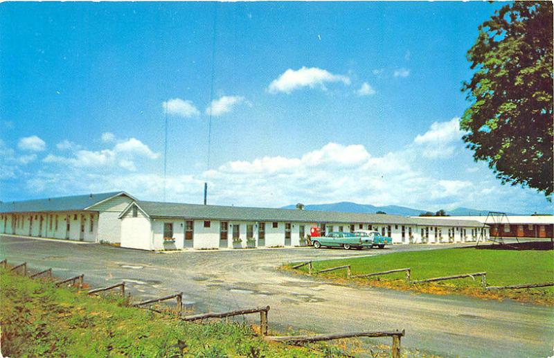 Kingston NY Costello's Motor Court Motel Coke Machine Old Cars Postcard