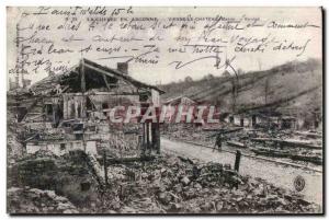 Old Postcard The War In Vienna Argonne Marne Le Chateau Ruins Army