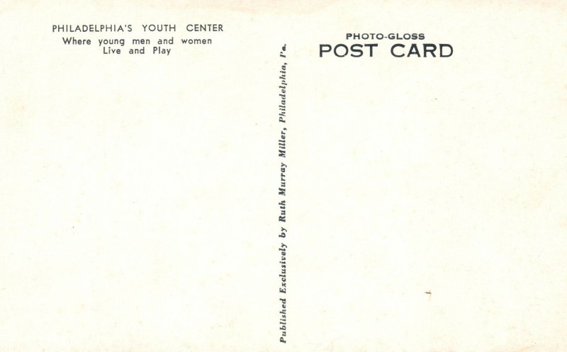 Vintage Postcard 1930's Central YMCA Youth Center Philadelphia Pennsylvania PA