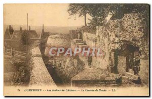 Old Postcard Domfront Ruins of Chateau le Chemin de Ronde