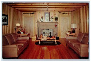 c1960s TV Lounge and Office of Cobb's Motel, North of Rocky Mount NC Postcard