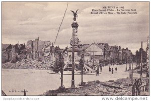 France Reims en 1919 Place Drouet d'Erlon La Fontaine Sube