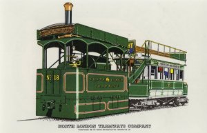 No 18 Victorian North London Tramways Company Bus Postcard