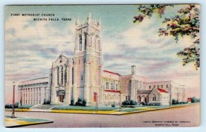 WICHITA FALLS, TX Texas ~ FIRST METHODIST CHURCH 1947 Wichita County Postcard