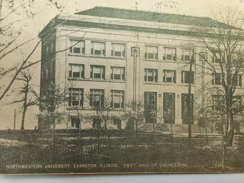 Vintage Postcard Northwestern University Evanston Illinois Swift Hall Engineerin