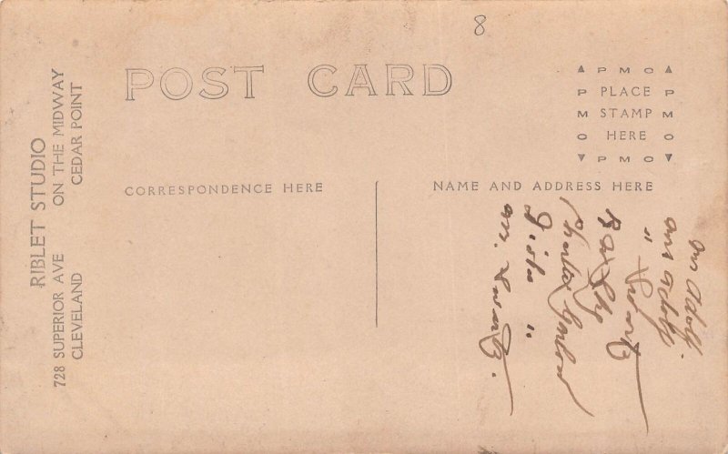 J80/ Cedar Point Amusement Park Ohio RPPC Postcard c1910 Studio 60