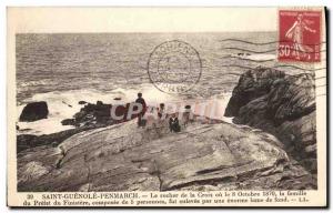 Old Postcard Saint Guenole Penmarch The Rock Cross