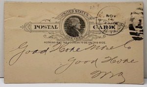 1892 Thompson & Jackson Parkersburg WVa to Good Hope Mdse Co WV Postcard E16