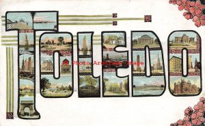 Large Letter Toledo Ohio, Various City Scenes, Art Nouveau