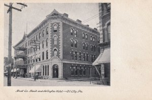 OIL CITY, Pennsylvania, 1900-10s; Trust Co., Bank & Arlington Hotel