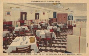 Postcard Long Champ Dining Salon Amarillo Texas TX