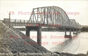 SD, Chamberlain, South Dakota, RPPC, Missouri River Steel Bridge, Photo