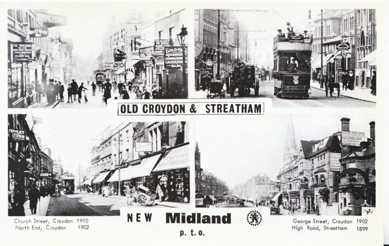 Surrey Postcard - Views of Old Croydon & Streatham - New Midland  U691