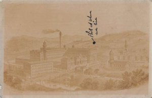 Saltaire England Textile Mills Birds Eye View Real Photo Postcard AA45499