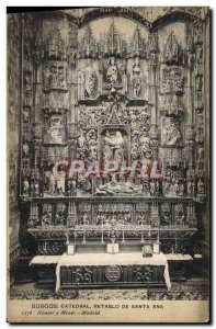 Old Postcard Burgos Cathedral Retablo If Santa Ana