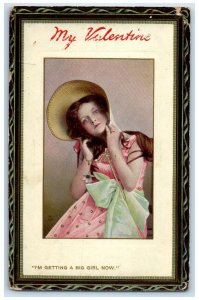 c1910's Valentine I'm Getting A Big Girl Now Oil City PA Tuck's Antique Postcard