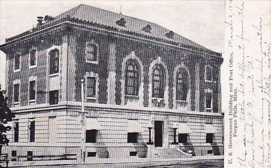 U S Govern Ment Building And Post Office Fergus Falls Minnesota