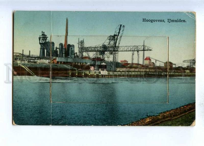 192738 HOLLAND Ijmuiden HOOGOVENS Steelworks Vintage postcard