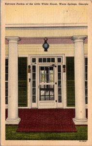 Vtg Warm Springs Georgia GA Main Entrance Little White House 1950 Linen Postcard