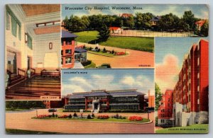 Worcester, Massachusetts - City Hospital Postcard