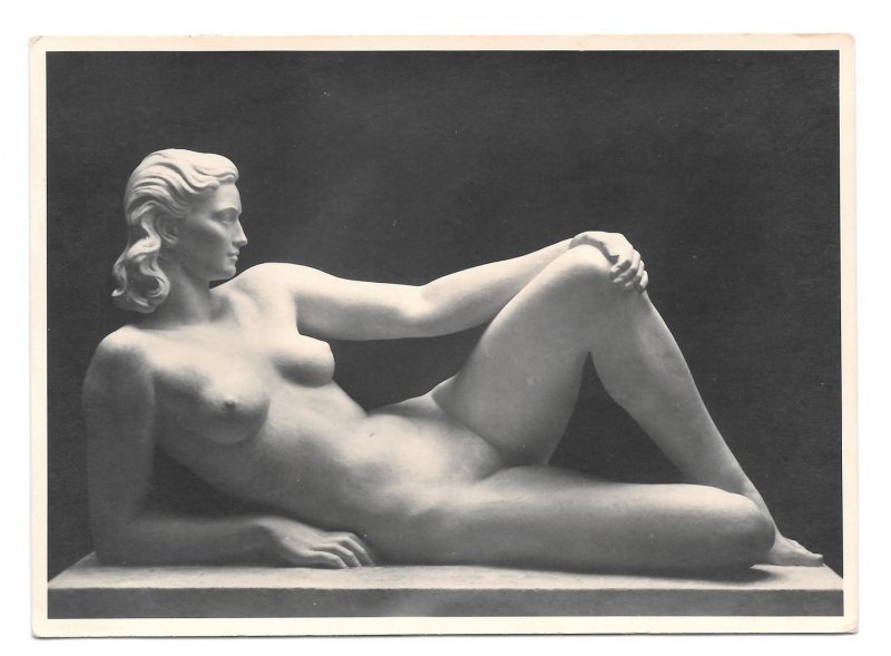 RPPC Klimsch Die Woge Nude Sculpture HDK 427 Heinrich Hoffman Photo 4X6 Postcard